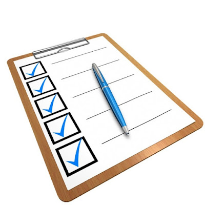 Checklist of tasks done