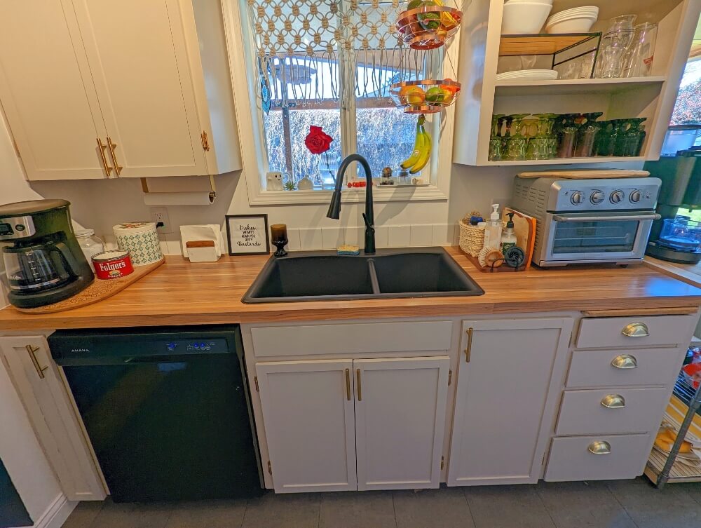 DIY Kitchen Makeover with Peel-and-Stick Counters, Backsplash Tiles, and Accent Wall!