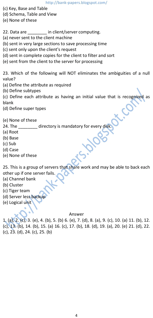 computer knowledge for bank po exams 2012