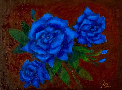 Blue Roses is an original oil painting by Anawanitia.