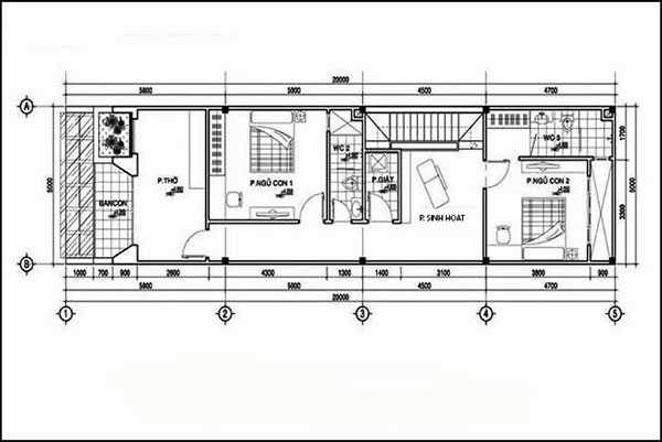 Mẫu nhà ống 2 tầng đẹp, đơn giản