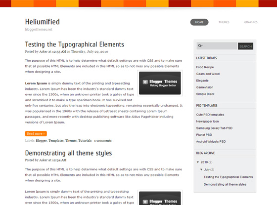 Heliumified 2 Column Blogger Template