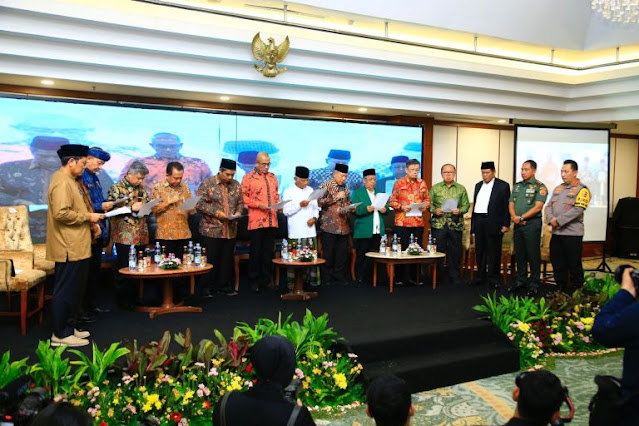 87 Organisasi Lintas Agama Bersama Polri dan TNI Deklarasi Pemilu Damai