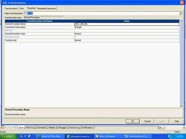 Stored Procedure Transformations In Informatica