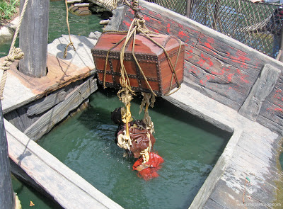 Pirate's Lair skeleton Disneyland Tom Sawyer Island chest