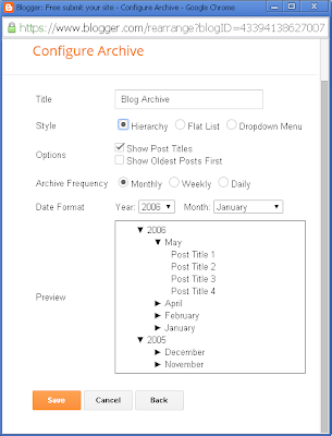 Create an Archive List For Blogger