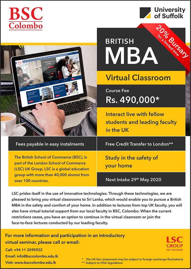 Exclusive offer of 100,000 off for the May 2020 MBA intake.