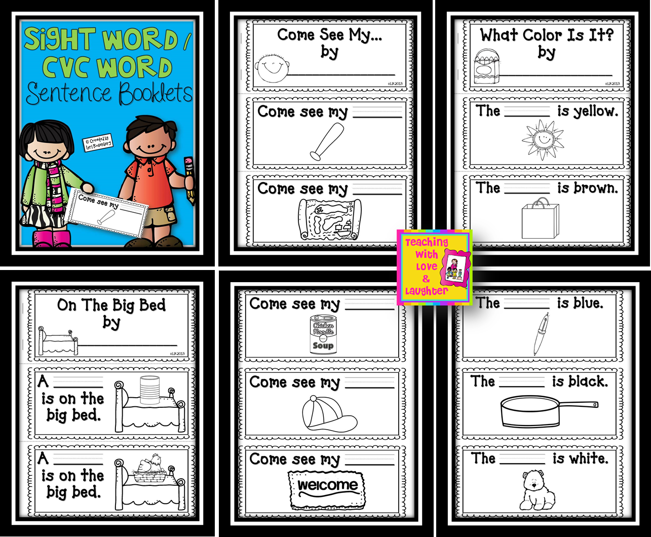 Teaching With Love and Laughter: Sight Word / CVC Word Sentence Booklets