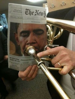 barack obama playing trumpet