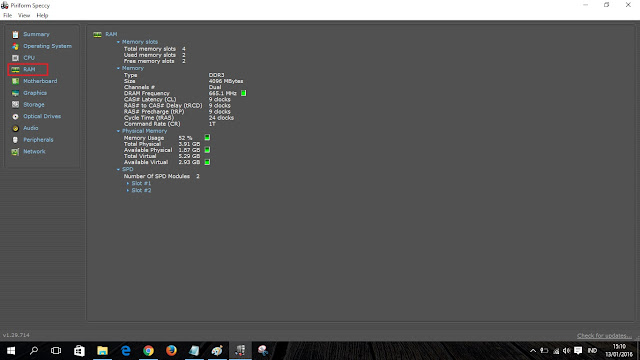 cek detail memory ram windows 10