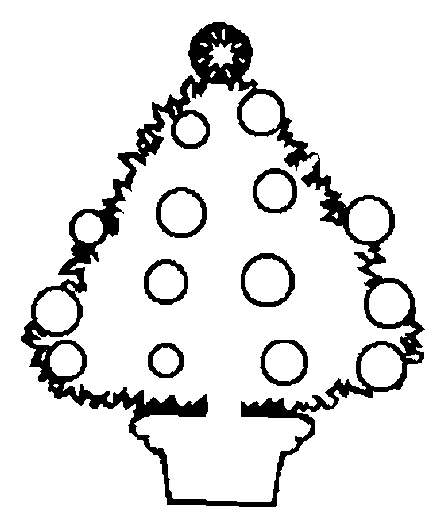 Christmas tree decoration coloring page line art clip art image with ...