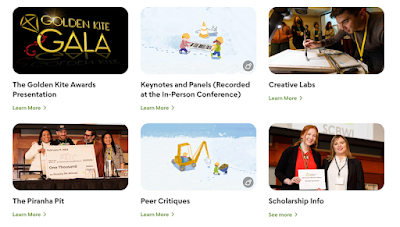 screenshot of the offerings of the Virtual SCBWI Winter Conference 2024