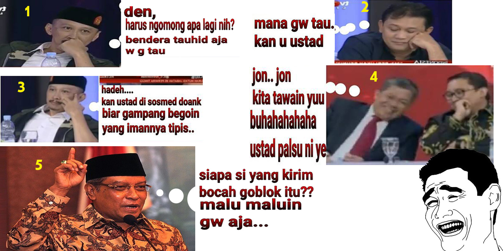 Meme Warganet Untuk Abu Janda Yang Terlihat Sangat Bodoh Di ILC