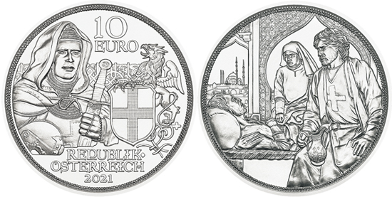 Austria 10 euro 2021 silver - Knights' Tales - Brotherhood