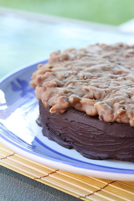 Chocolate Cake with Praline Topping | Tortillas and Honey