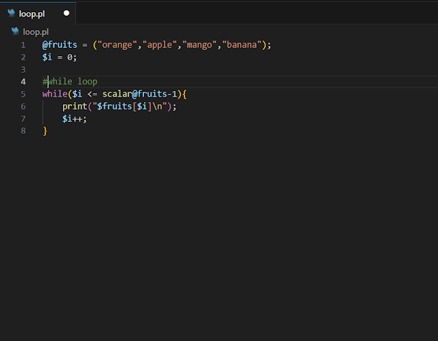 Example for while loop in Perl