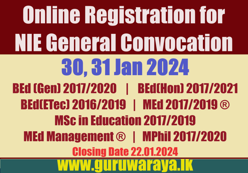 Online Registration for the General Convocation 2024 -NIE