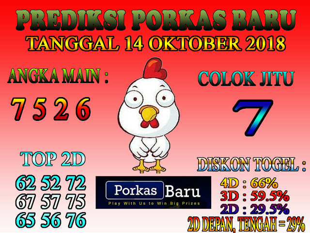 Prediksi Togel Porkas Baru 14 Oktober 2018