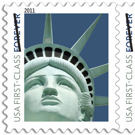 statue of liberty stamp vegas. new U.S. stamp is actually