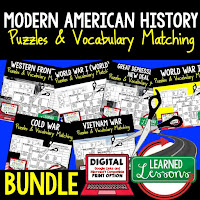 US History Vocabulary Activities, US History Curriculum, American History Curriculum, US History Activities,