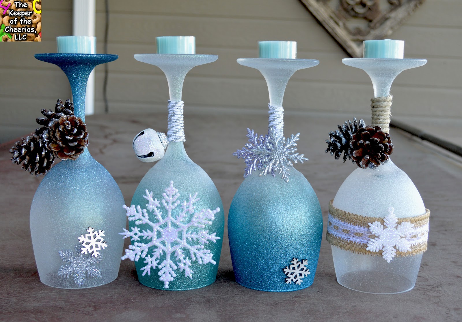 Winter Wonderland Wine  Glasses  Candle Holders