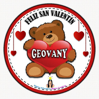 Carteles con nombres por el Día de San Valentín - Nombre Geovany
