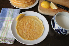 Food Lust People Lust: Thin, soft and golden, these lightly cardamom scented pönnukökur are a traditional teatime treat in Sweden. In their homeland, they are served simply: sprinkled with sugar then rolled up individually by each person around the table. Push the boat out by adding lemon slices, fresh berries, jam and hazelnut spread to the add-on offerings.