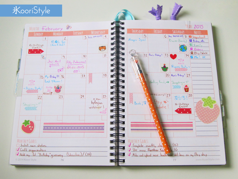 Koori KooriStyle Kawaii Cute Blog Blogging Blogger Planner Printable PDF Etsy Decoration Monthly Weekly Statistics