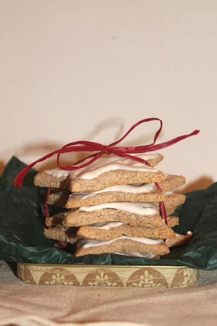 Stack of German Cinnamon Star cookies.