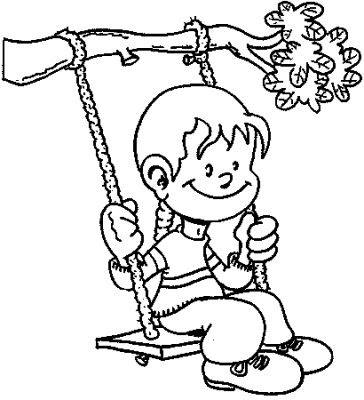 Kids Coloring Sheets on Tree Swing   Kids Coloring Pages    Disney Coloring Pages