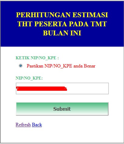 E-Klim Taspen (http://e-klim.taspen.com), Aplikasi Untuk 