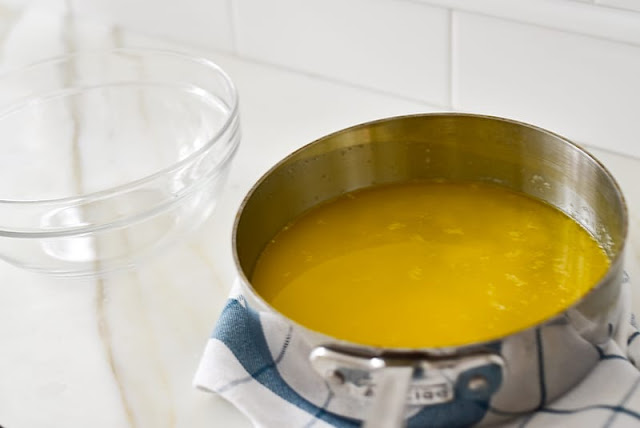 Clarified butter in the pan