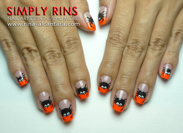 Spider Tips Nail Art Design