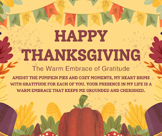 Image of happy thanksgiving day warm wishes to friends and family