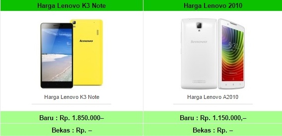 Daftar Harga HP Lenovo Tahun 2017 Terbaru Semua Type