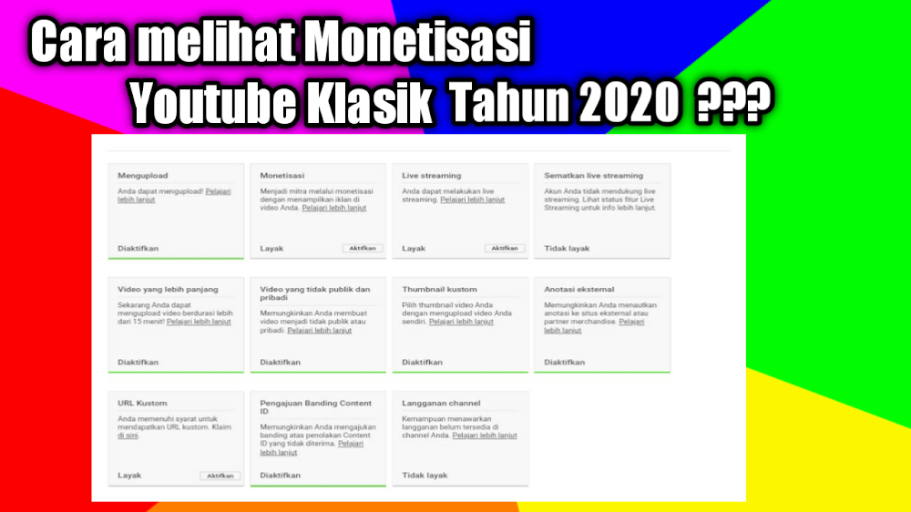 Tutorial cara melihat monetisasi youtube klasik pada tahun 2020