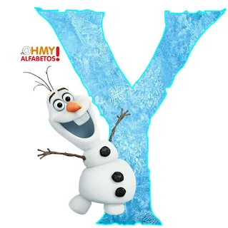 Alfabeto de Olaf de Frozen Sonriendo.