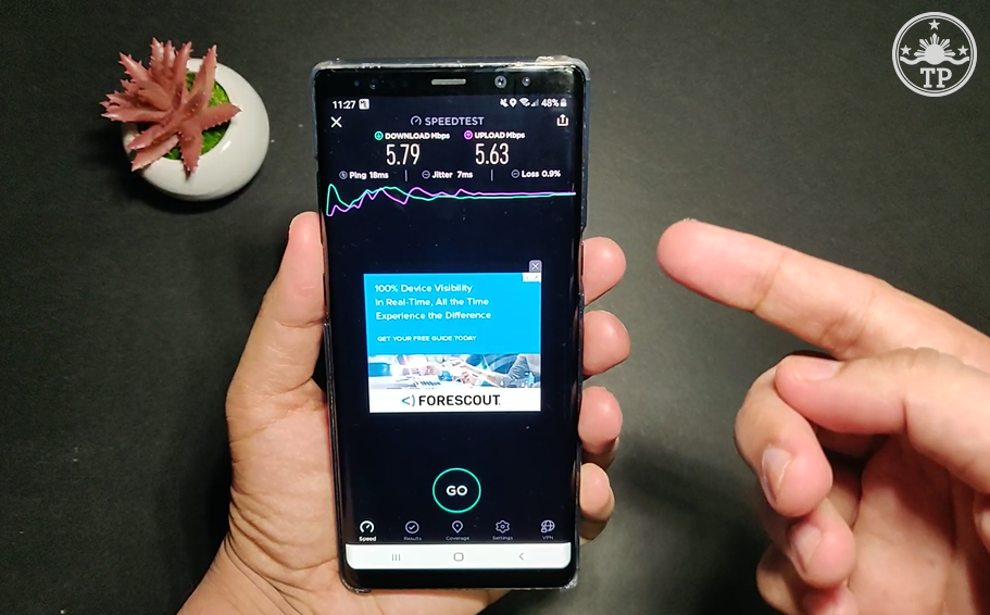 PLDT Home WiFi Prepaid SpeedTest Result