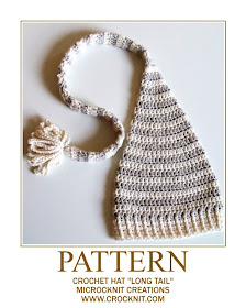 crochet patterns, how to crochet, long tail, elf, pixie, baby hat, newborn hat,