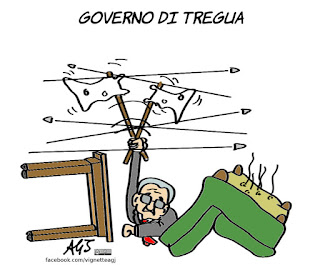 mattarella, governo tecnico, partiti, accordi, maggioranza, politica, vignetta, satira