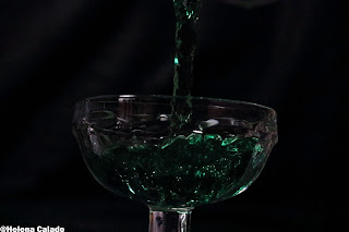 Fotografia alta velocidade com Flash de liquido verde