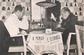 Partida de ajedrez Pomar vs. Eliskases en el I Torneo Internacional de Ajedrez Costa del Sol 1961