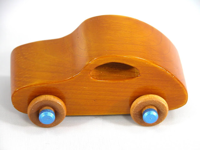 Handmade Wood Toy Car Based on the Classic 1957 Bug from the Play Pal Series