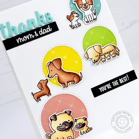 Sunny Studio Stamps: Staggered Circles Puppy Parents Thank You Parents Card by Angelica Conrad