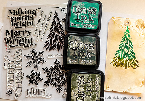 Layers of ink - Christmas Tree with Baubles Tag Tutorial by Anna-Karin Evaldsson. Stamp with Simon Says Stamp Making Spirits Bright.