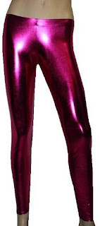  Pink Wetlook Metallic Leggings