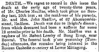 Death of Charles Farquhar MacRae, farquharmacrae.blogspot.com