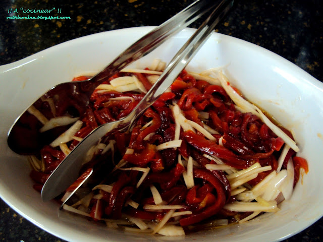 Ensalada de pimientos asados en carmela