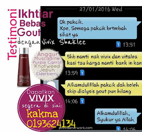 Testimoni pesakit gout sembuh dengan vivix 