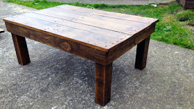 Coffee table from reclaimed pallet wood